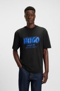 Logo-graphic T-shirt in cotton jersey, Black