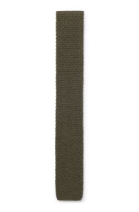 Knitted tie in cotton, Olive