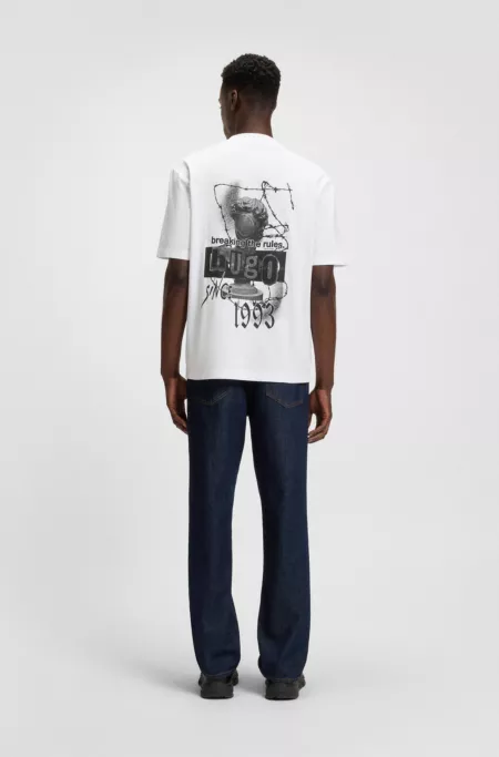 Cotton-jersey T-shirt with logo artwork