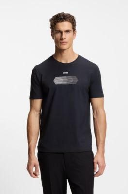 Two-pack of regular-fit T-shirts in stretch cotton, White / Black