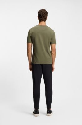 Two-pack of regular-fit T-shirts in stretch cotton, Black / Green