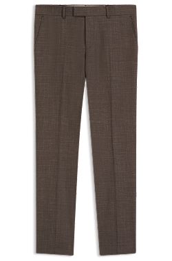 BOSS ONE Slim-fit suit trousers in wool, silk and linen
