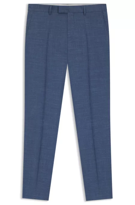 Slim-fit suit trousers in wool, silk and linen