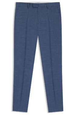 BOSS ONE Slim-fit suit trousers in wool, silk and linen