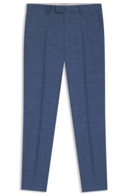 BOSS ONE Slim-fit suit trousers in wool, silk and linen 1