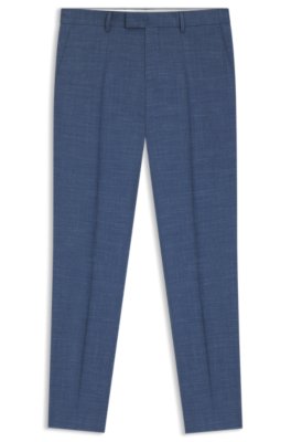 BOSS ONE Slim-fit suit trousers in wool, silk and linen