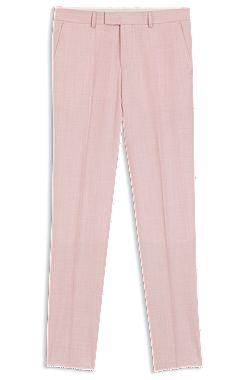 Slim-fit suit trousers in wool, silk and linen