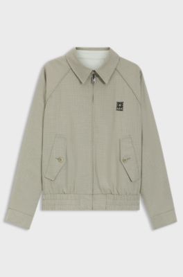 Harrington jacket with houndstooth pattern, Light Green