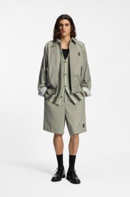 Harrington jacket with houndstooth pattern, Light Green