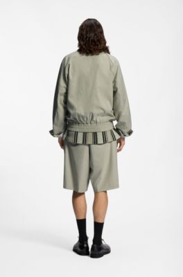 Harrington jacket with houndstooth pattern, Light Green