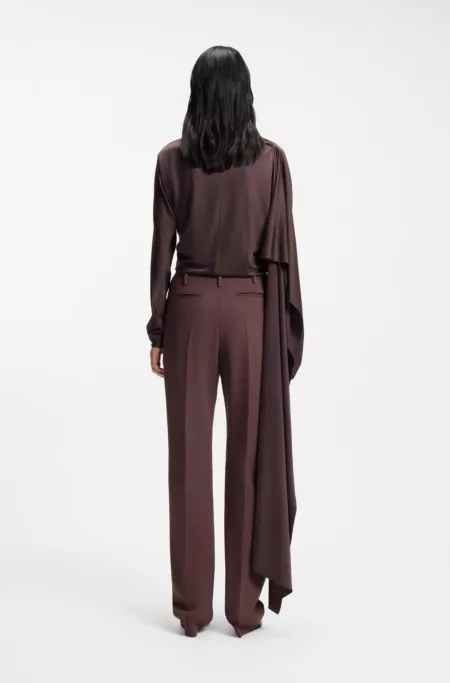 High-rise cigarette trousers in a virgin-wool blend