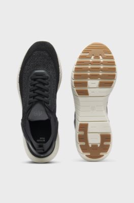 BOSS-MOTION-sneakers med yttersula i responsiv MOTION FOAM, M&ouml;rkgr&aring;