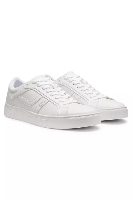 Logo-trimmed trainers in faux nappa leather