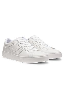 Logo-trimmed trainers in faux nappa leather