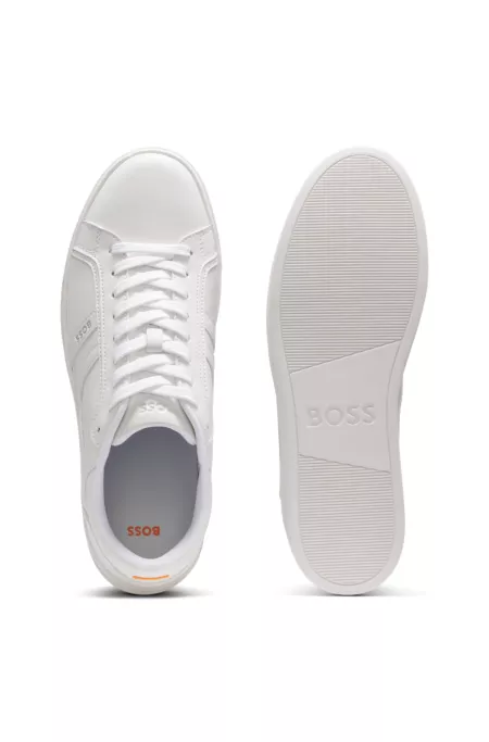 Logo-trimmed trainers in faux nappa leather