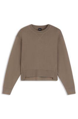 Boxy-Fit Pullover mit Stretch-Anteil, Braun