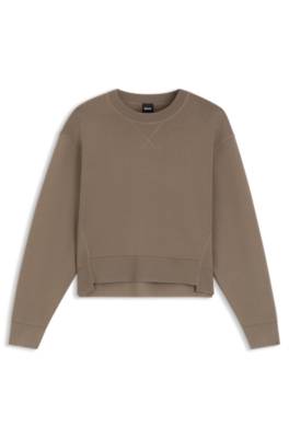 Boss Boxy-fit knitted sweater in stretch fabric stickade tröjor dam – bild 4