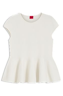 Slim-fit trui met peplumzoom