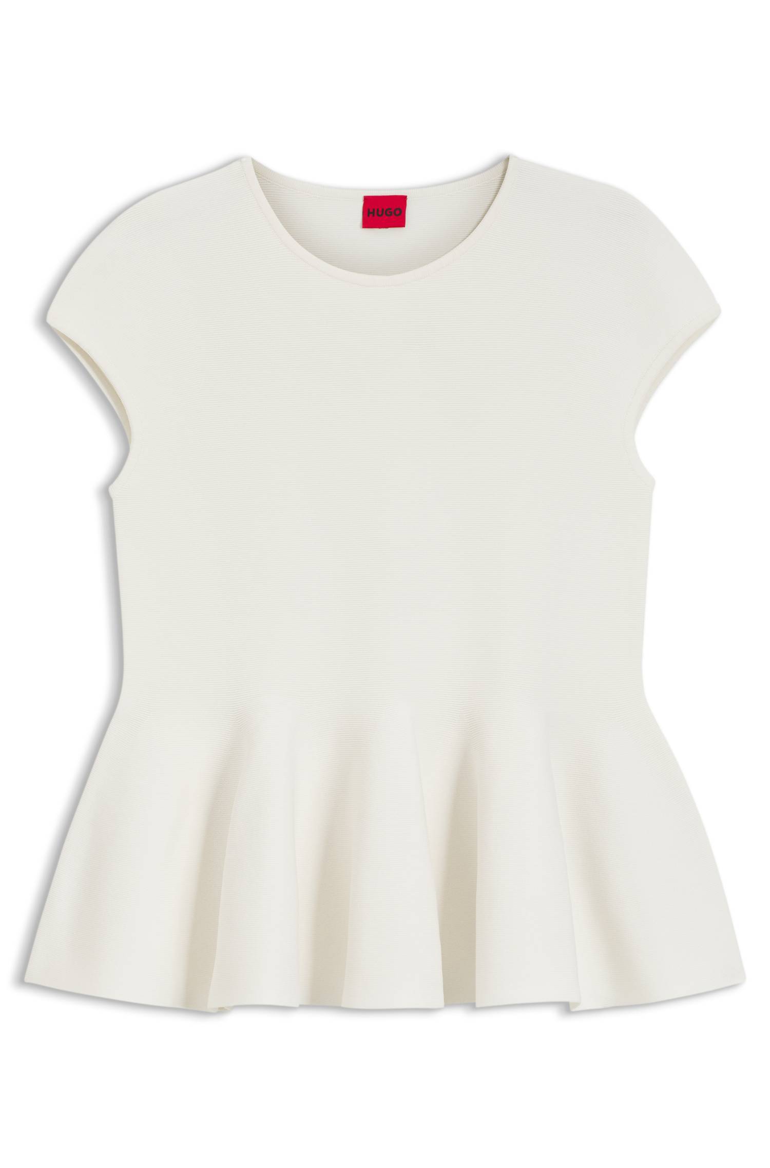 Hugo Slim-fit sweater with peplum hem stickade tröjor dam – bild 4