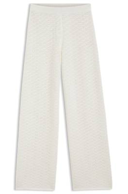 Cotton trousers with micro-lace structure 1