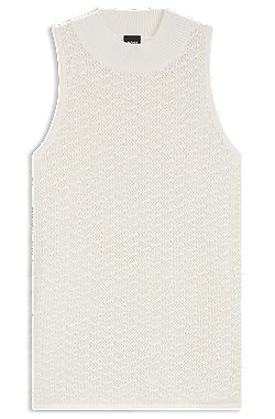 Knitted cotton top with micro-lace structure