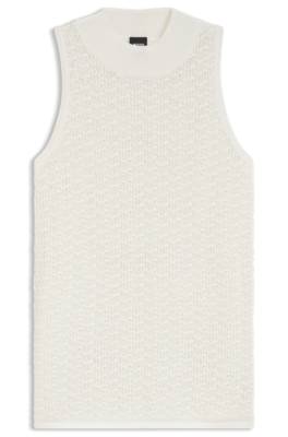 Knitted cotton top with micro-lace structure 1