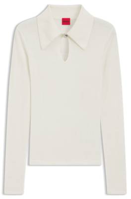 Hugo Polo sweater in a wool blend with cashmere polotröjor dam – bild 4