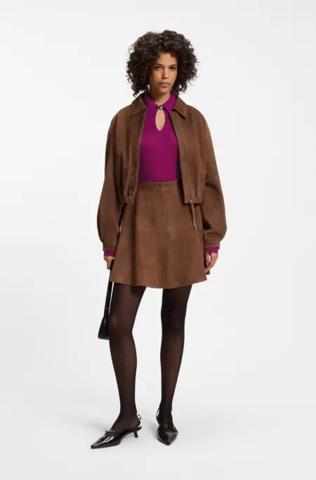 Polo sweater in a wool blend with cashmere