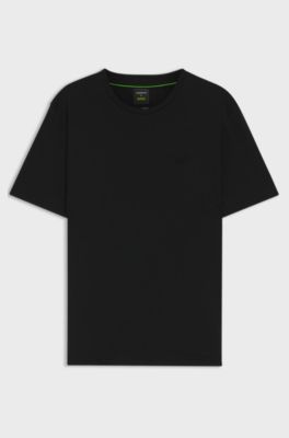 Porsche x BOSS mercerised-cotton T-shirt with reflective branding, Black