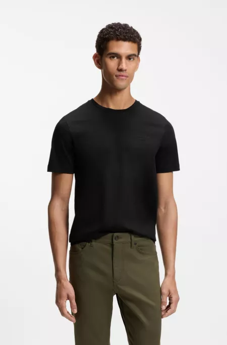 Porsche x BOSS mercerised-cotton T-shirt with reflective branding