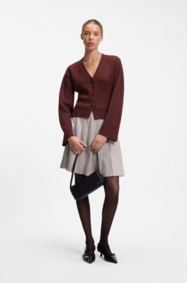 Wool-blend cardigan with logo rivet 2