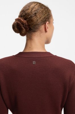 Wool-blend cardigan with logo rivet 3
