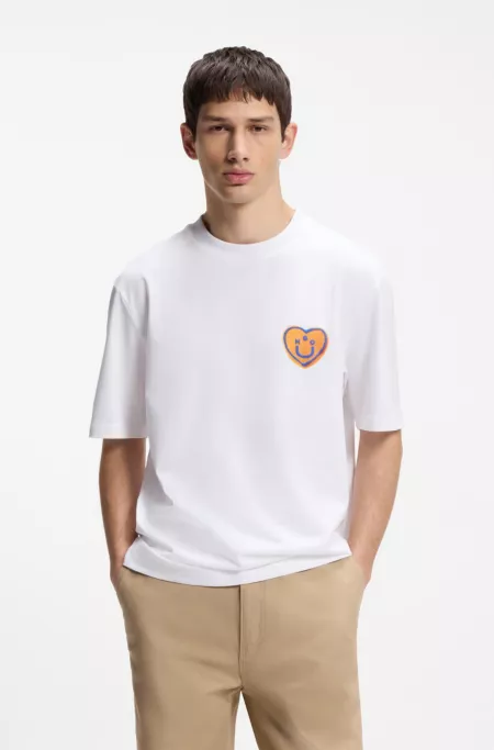 All-gender Cotton-jersey T-shirt with heart logo