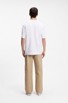 T-shirt van katoenen jersey met hartlogo voor alle genders, Wit