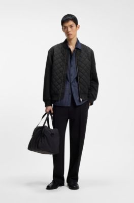 Water-repellent jacket in mixed materials, Black