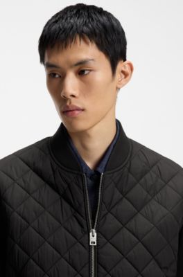 Water-repellent jacket in mixed materials, Black