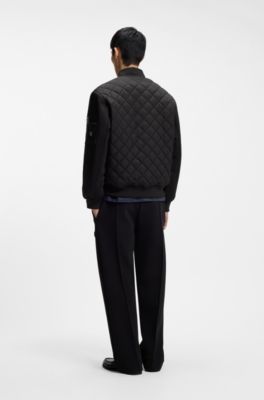 Water-repellent jacket in mixed materials, Black