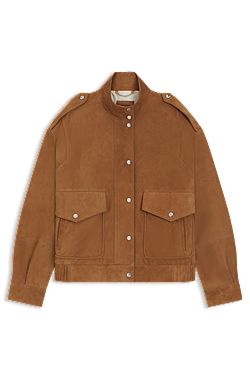 Suede jacket with blouson styling