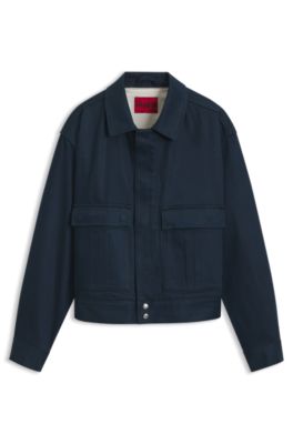 Relaxed-fit short cotton jacket, Dark Blue