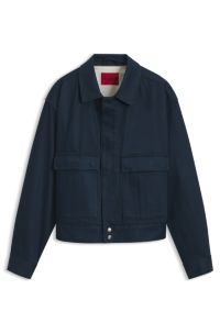 Relaxed-fit short cotton jacket, Dark Blue