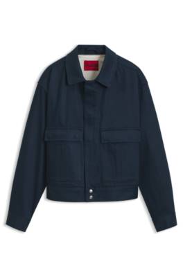 Hugo Relaxed-fit short cotton jacket in denim jeansjackor herr – bild 4