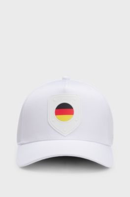 Cappellino in twill lucido con distintivo bandiera paese con logo, Germania