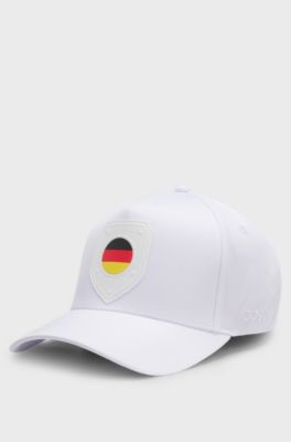 Cappellino in twill lucido con distintivo bandiera paese con logo, Germania