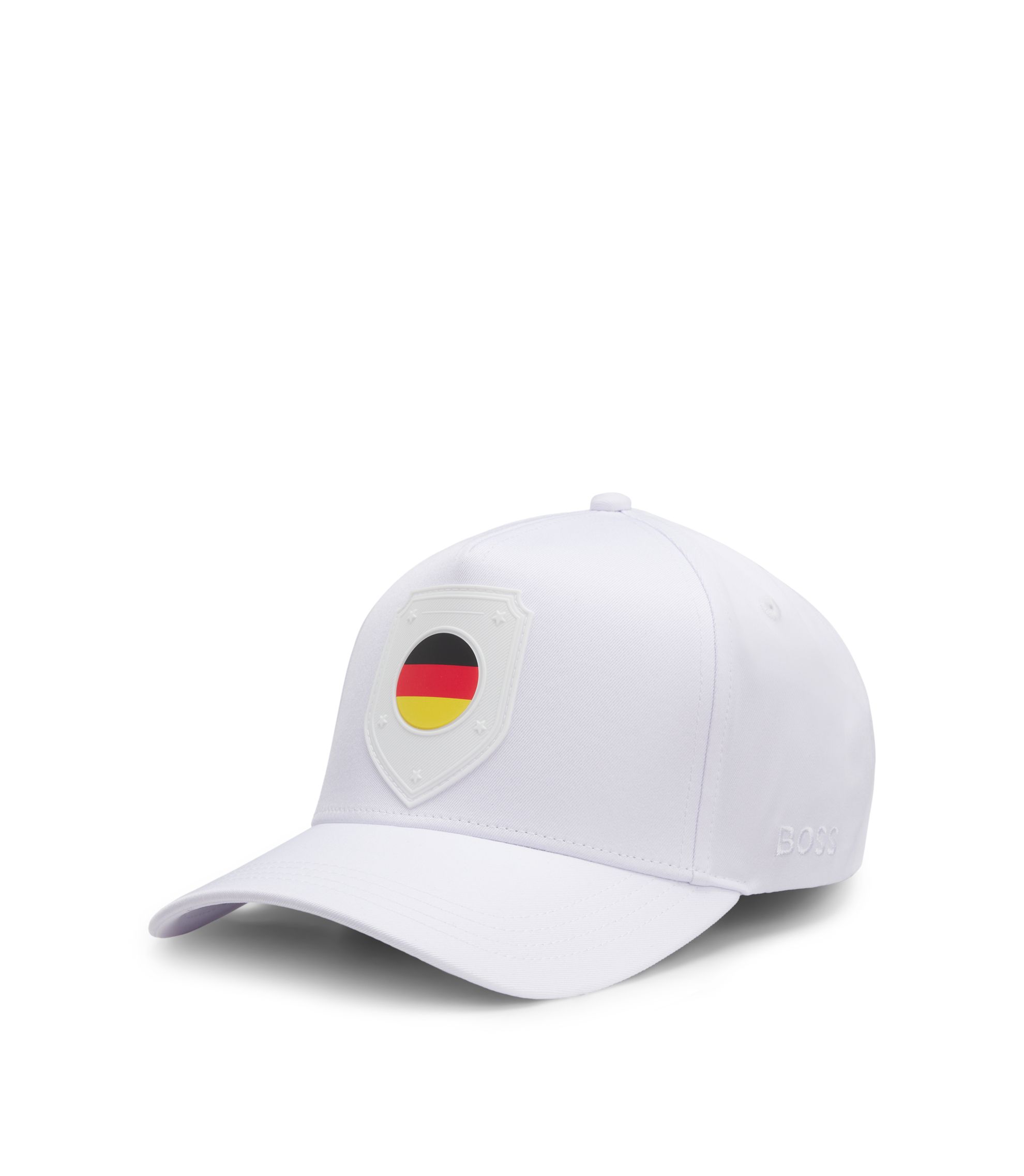 Logo-Cap aus glänzendem Twill mit Landesflaggen-Badge