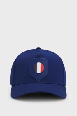 Cappellino in twill lucido con distintivo bandiera paese con logo, Francia