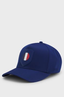 Logo cap in lustrous twill with country-flag badge, France