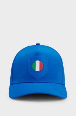 Logo cap in lustrous twill with country-flag badge, Italy