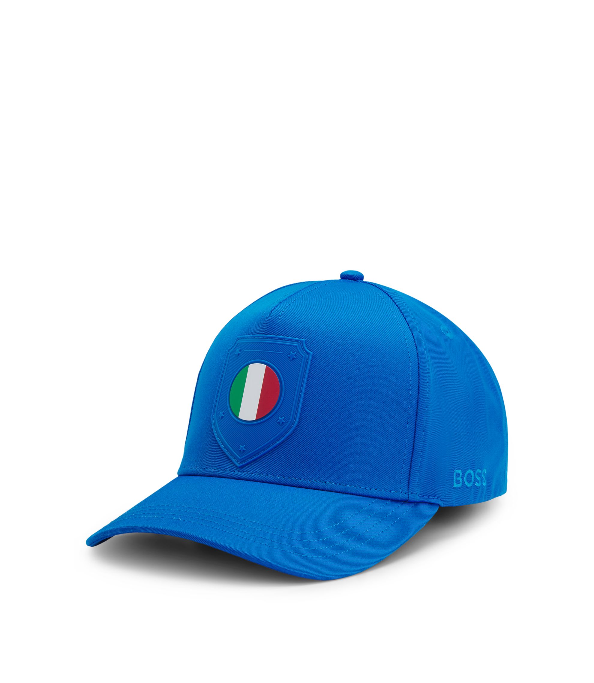 Logo-Cap aus glänzendem Twill mit Landesflaggen-Badge