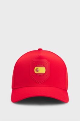 Logo cap in lustrous twill with country-flag badge, Spain