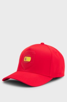 Logo cap in lustrous twill with country-flag badge, Spain